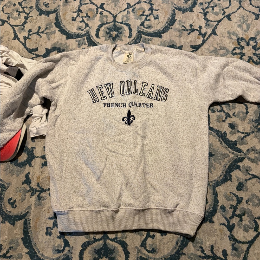 Gray New Orleans French Quarter Sweater Terry Cloth